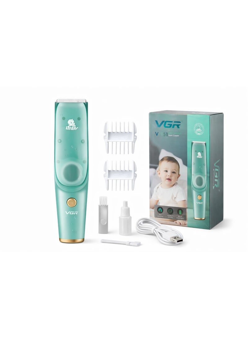 في جي آر ماكينة حلاقة أطفال VGR V-151 مع نظام شفط، قابلة للشحن USB، مقاومة للماء IPX7 - Image 3